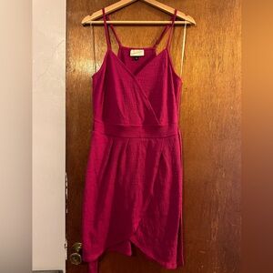 Dark pink noodle strap dress